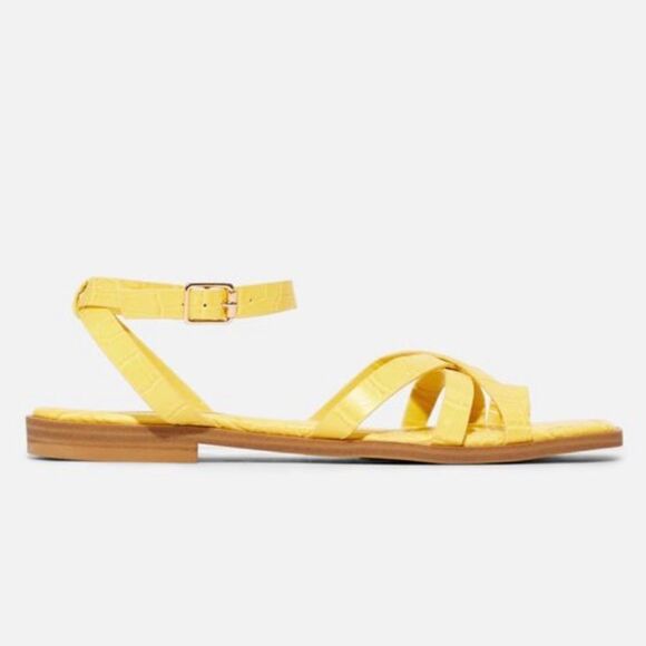 JustFab Yellow Wild & Free Sandals - Size 6.5 - Picture 2 of 16
